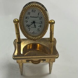 Gold Miniature Table Clock Home Decor